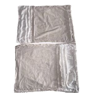 Urban Outfitters Beige Ivory  Set 2 Pillow Shams Linen Cotton Standard Raw Edge